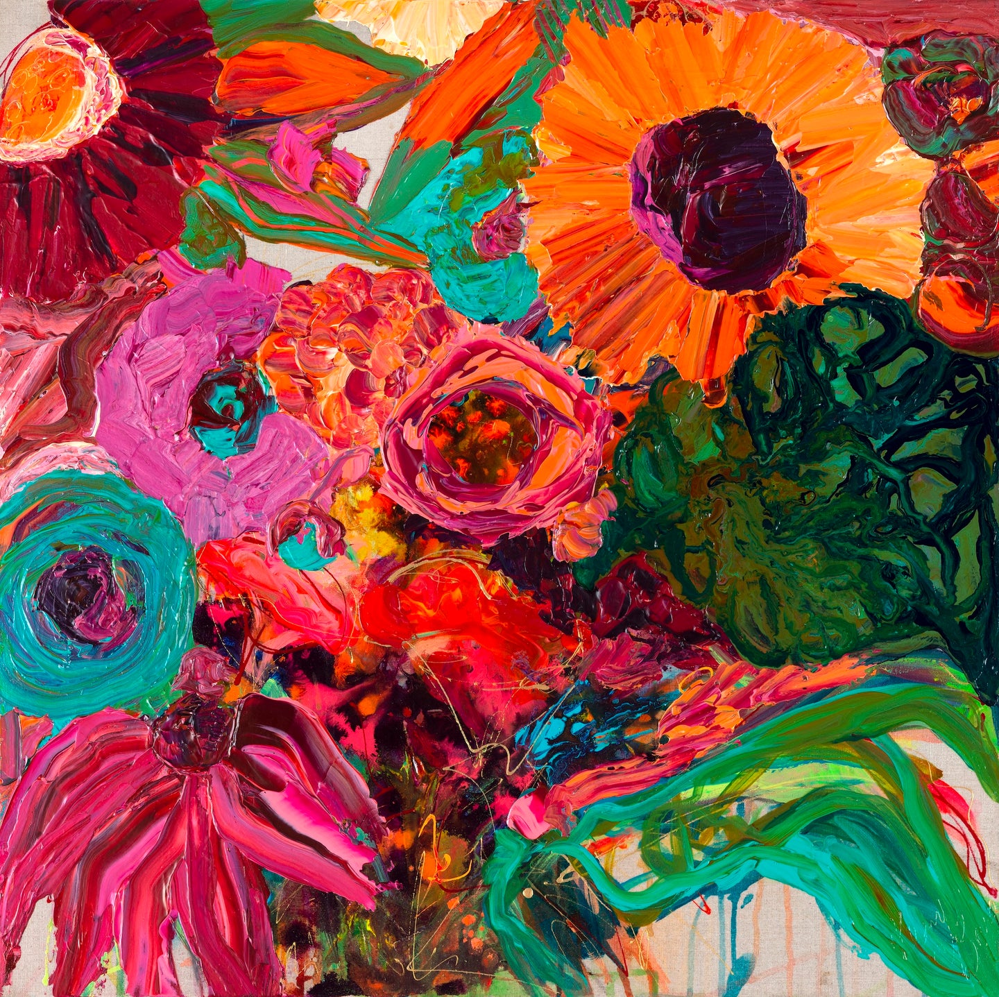 Floral 2 LARGE- Floral Bliss , Open ended large size Print, unframed,