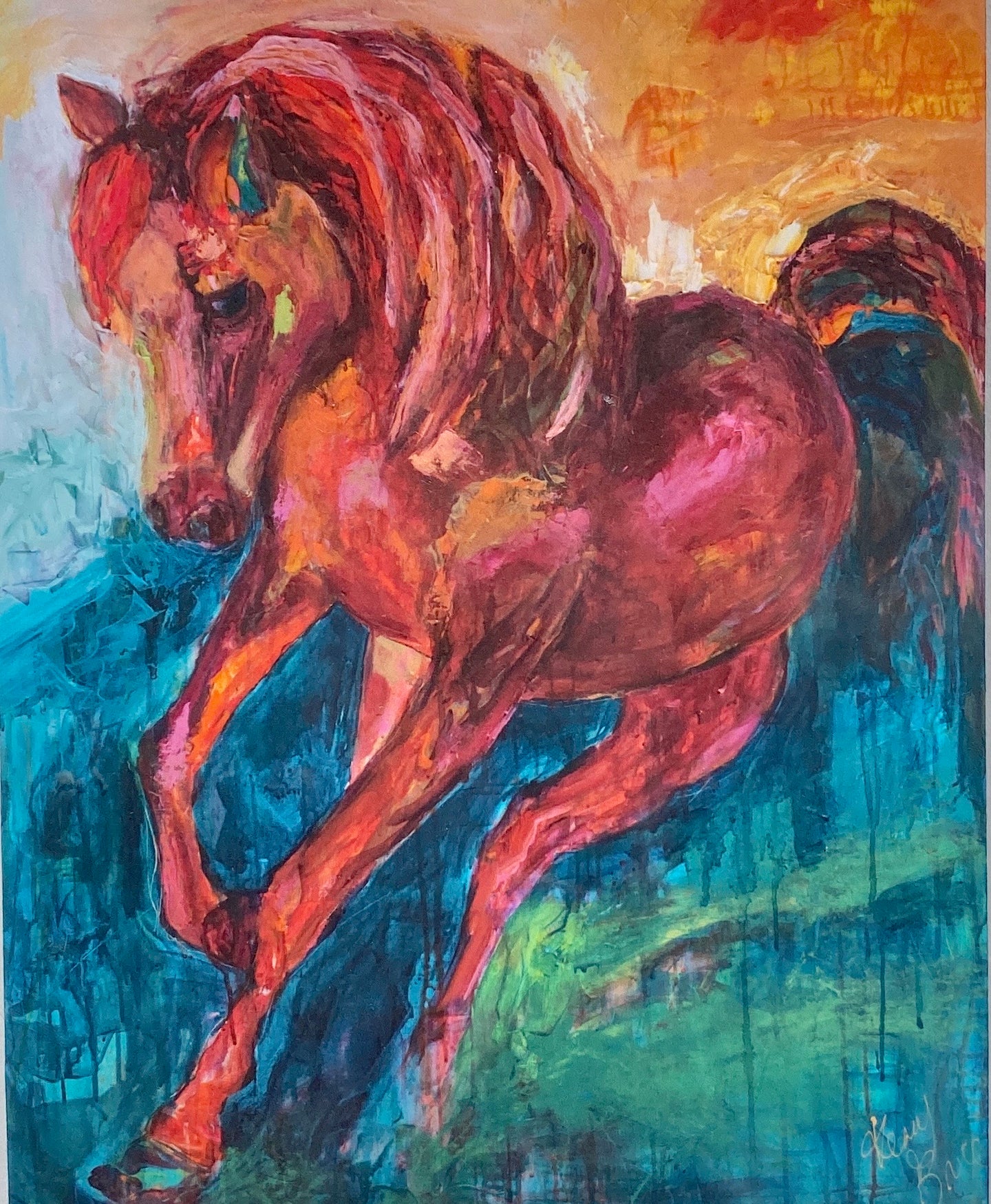 Pony Print MEDIUM, Open ended medium size Print, unframed,